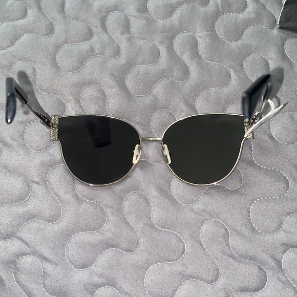 MOSCHINO 61mm Cat Eye Sunglasses in Silver/Black combo main image 14